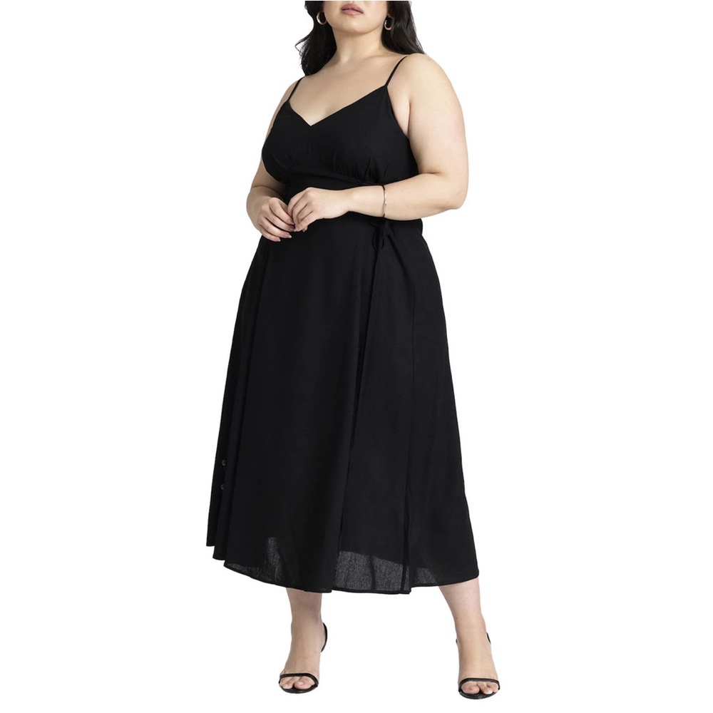 ELOQUII LACE UP DETAIL DRESS